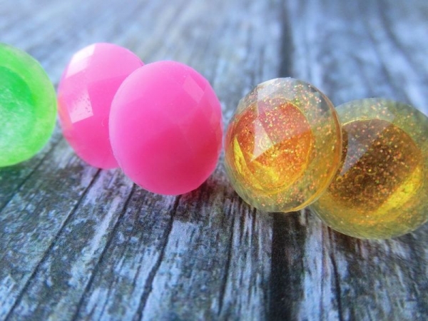 Glitzer Ohrstecker rund Kreis Muster